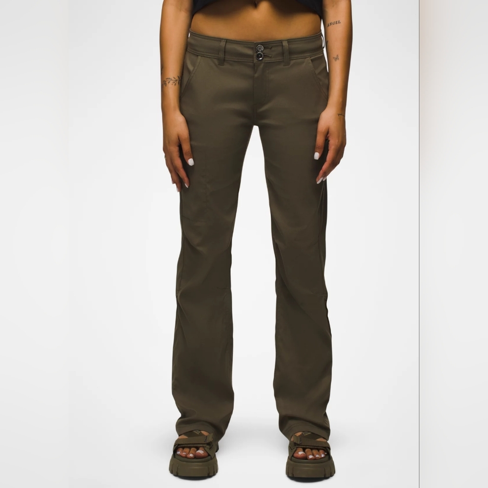 Prana Halle pants / roll-up capris, size 4, slate green, reg. 32" inseam